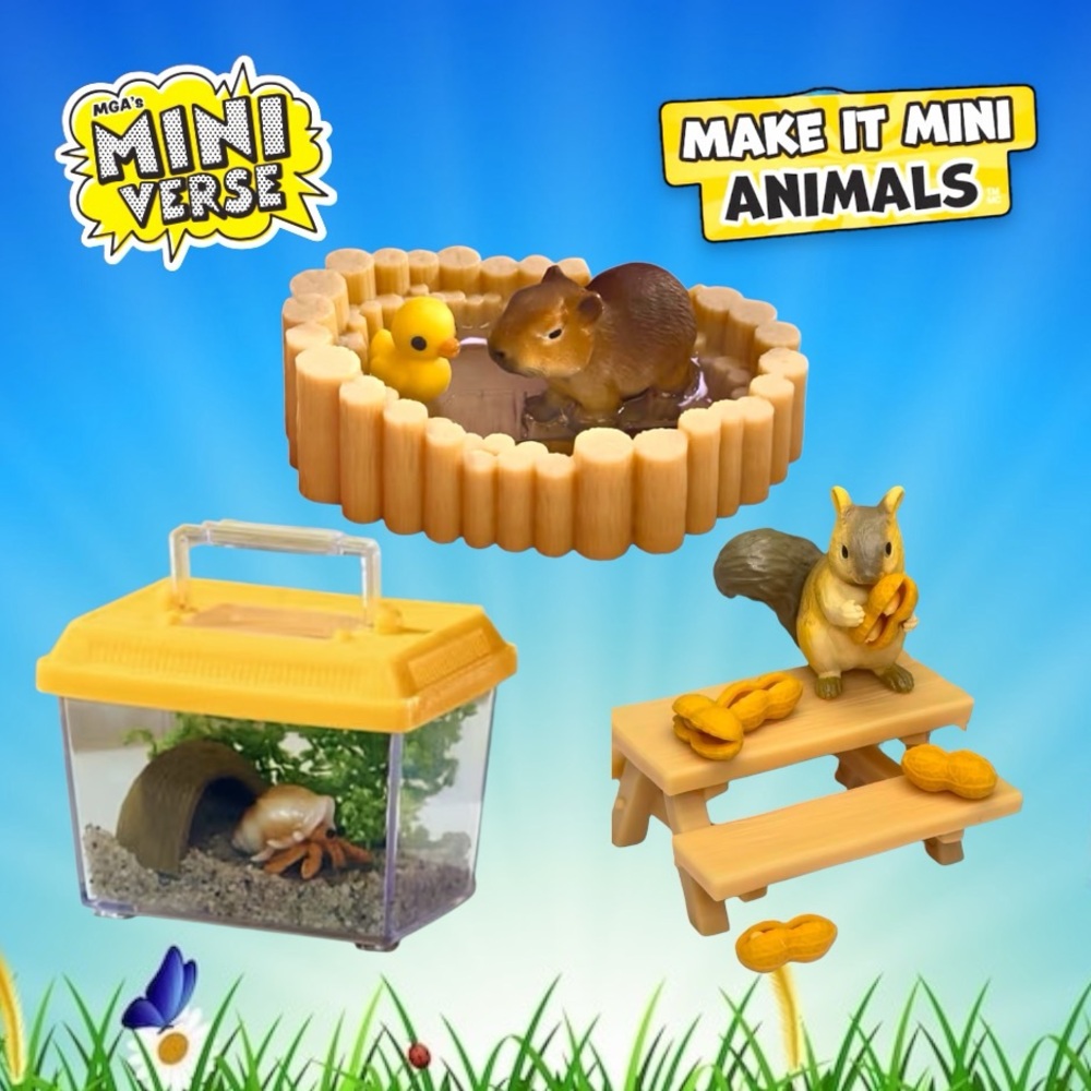 Miniverse Make It Mini Animals S2 Bundle: Hermit Crab, Squirrel & Capybara E1